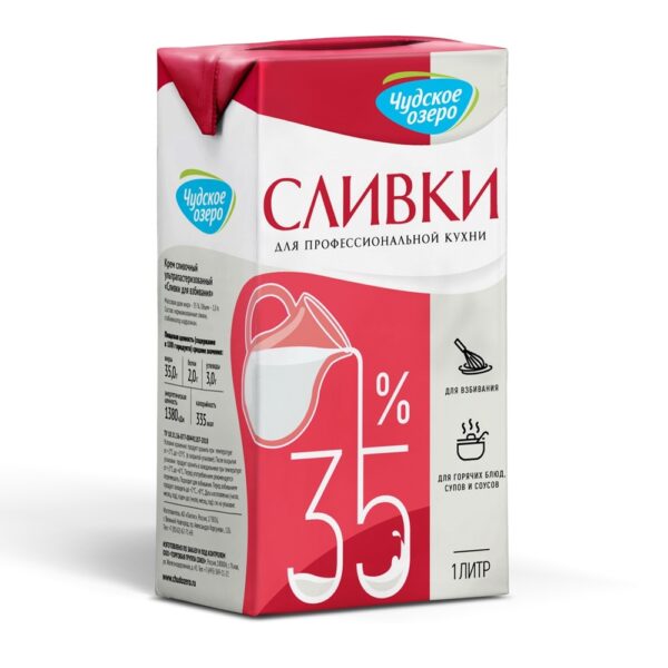 Сливки для взбивания «Чудское озеро» 1л 33%