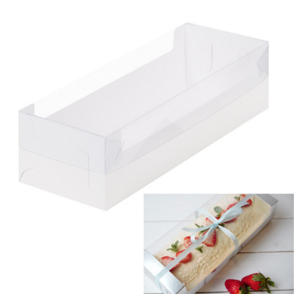 Коробка под рулет 30*15*10 прозрачная крышка